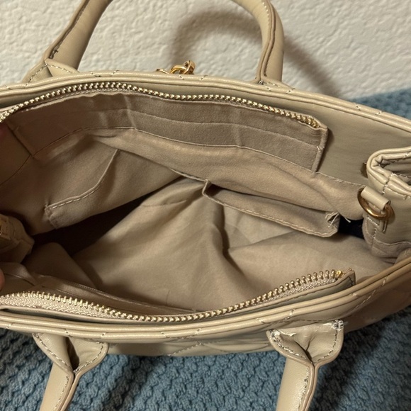 Badgley Mischka Quilted Tan Tote - Picture 8 of 9